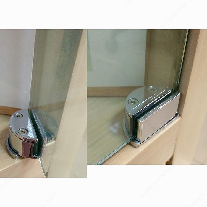 Glass Door Recessed Within Furniture, Frameless Glass Cabinet Door Pivot Hinges