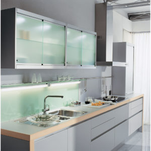 HAWA Clipo 16 GPPK IS Bypassing Sliding System for Two Inset Glass Cabinet Doors
