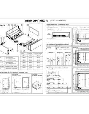 Instructions pour tiroir standard
