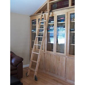 Maple Rolling Ladder with Roller Hardware Kit