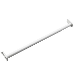 Adjustable Closet Rod with Fixed Ends - White