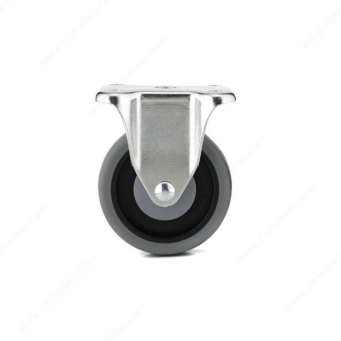 Fixed 5 Wheel Diameter 5 x 1 1/4 x 6 3/32 Richelieu Hardware F27276 Industrial Gray Thermoplastic Rubber Caster 