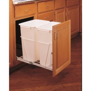 Rev-A-Shelf double Pull-Out Waste Containers - Metallic Silver