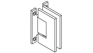 Glass-to-Wall Hinge with H-Plate
